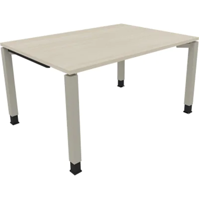 Schreibtisch Vierfuß Quadratrohr B1400xT1000xH680-820 si/Akazie hell Schreibtisch Vierfuß Quadratrohr B1400xT1000xH680-820 si/Akazie hell