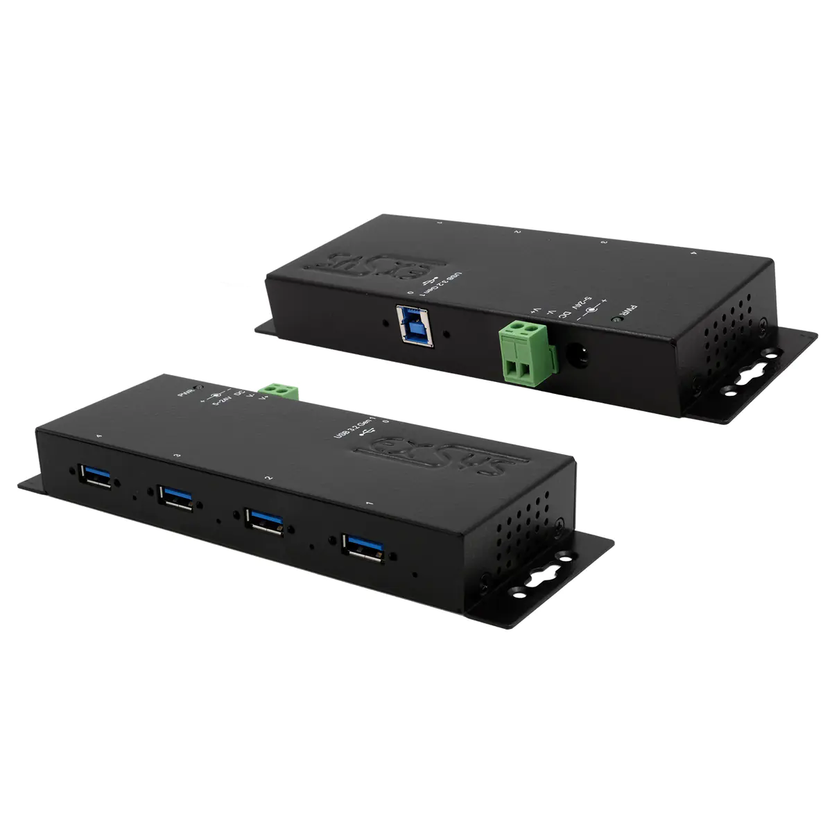 Exsys EX-1184HMVS-2, USB 3.2 Gen 1 (3.1 Gen 1) Type-A, USB 3.2 Gen 1 (3.1 Gen 1) Type-A, USB Typ-B, 5000 Mbit/s, Schwarz, Taiwan, Gleichstrom