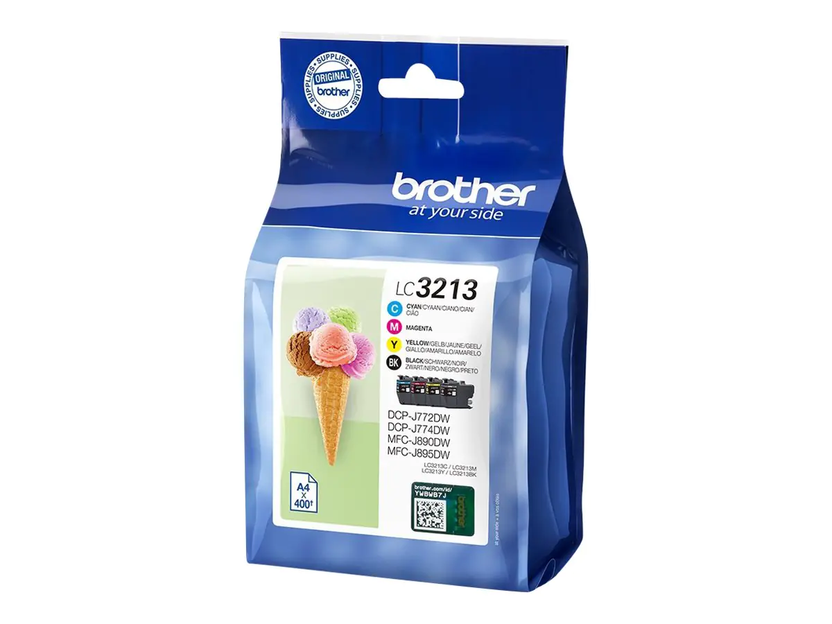 Brother Tinte Multipack LC-3213 VAL DR BK/C/M/Y 4x 400 Seiten 4 Stück Brother Tinte Multipack LC-3213 VAL DR BK/C/M/Y 4x 400 Seiten 4 Stück