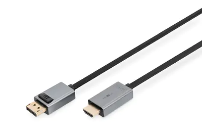 Digitus - Videoadapter - DisplayPort männlich zu HDMI männlich - 1.8 m - Doppelisolierung - Schwarz - 1080p-Unterstützung, Druckknopf, unterstützt 8K 60 Hz (7680 x 4320), Support von 4K 120 Hz Digitus - Videoadapter - DisplayPort männlich zu HDMI männlich - 1.8 m - Doppelisolierung - Schwarz - 1080p-Unterstützung, Druckknopf, unterstützt 8K 60 Hz (7680 x 4320), Support von 4K 120 Hz