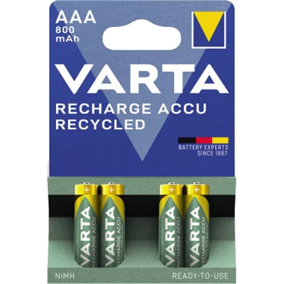 Varta Akku Recycled 56813101404 AAA NIMH 800mAh 4 St./Pack. Varta Akku Recycled 56813101404 AAA NIMH 800mAh 4 St./Pack.