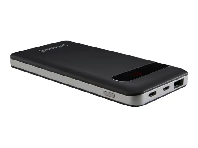 Intenso Powerbank PD10000 - Powerbank - 10000 mAh - 3 A - QC 3.0 (24 pin USB-C) - auf Kabel: USB-C - Schwarz