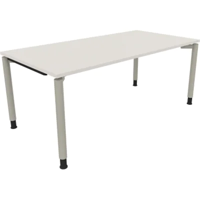 Schreibtisch Vierfuß Rundrohr B1800xT900xH680-820 si/Weiß Schreibtisch Vierfuß Rundrohr B1800xT900xH680-820 si/Weiß