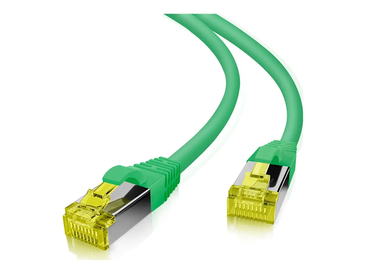 Helos - Patch-Kabel - RJ-45 (M) zu RJ-45 (M) - 3 m - 6 mm - SFTP, PiMF - CAT 7 (Kabel) / CAT 6a (Anschlüsse) - halogenfrei, Knickschutzmanschette - grün Helos - Patch-Kabel - RJ-45 (M) zu RJ-45 (M) - 3 m - 6 mm - SFTP, PiMF - CAT 7 (Kabel) / CAT 6a (Anschlüsse) - halogenfrei, Knickschutzmanschette - grün