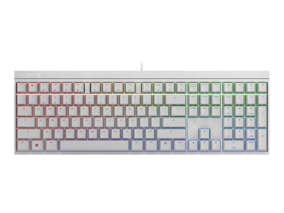 CHERRY MX 2.0S - Tastatur - Hintergrundbeleuchtung - USB - QWERTZ - Deutsch - Tastenschalter: CHERRY MX Brown - weiß
