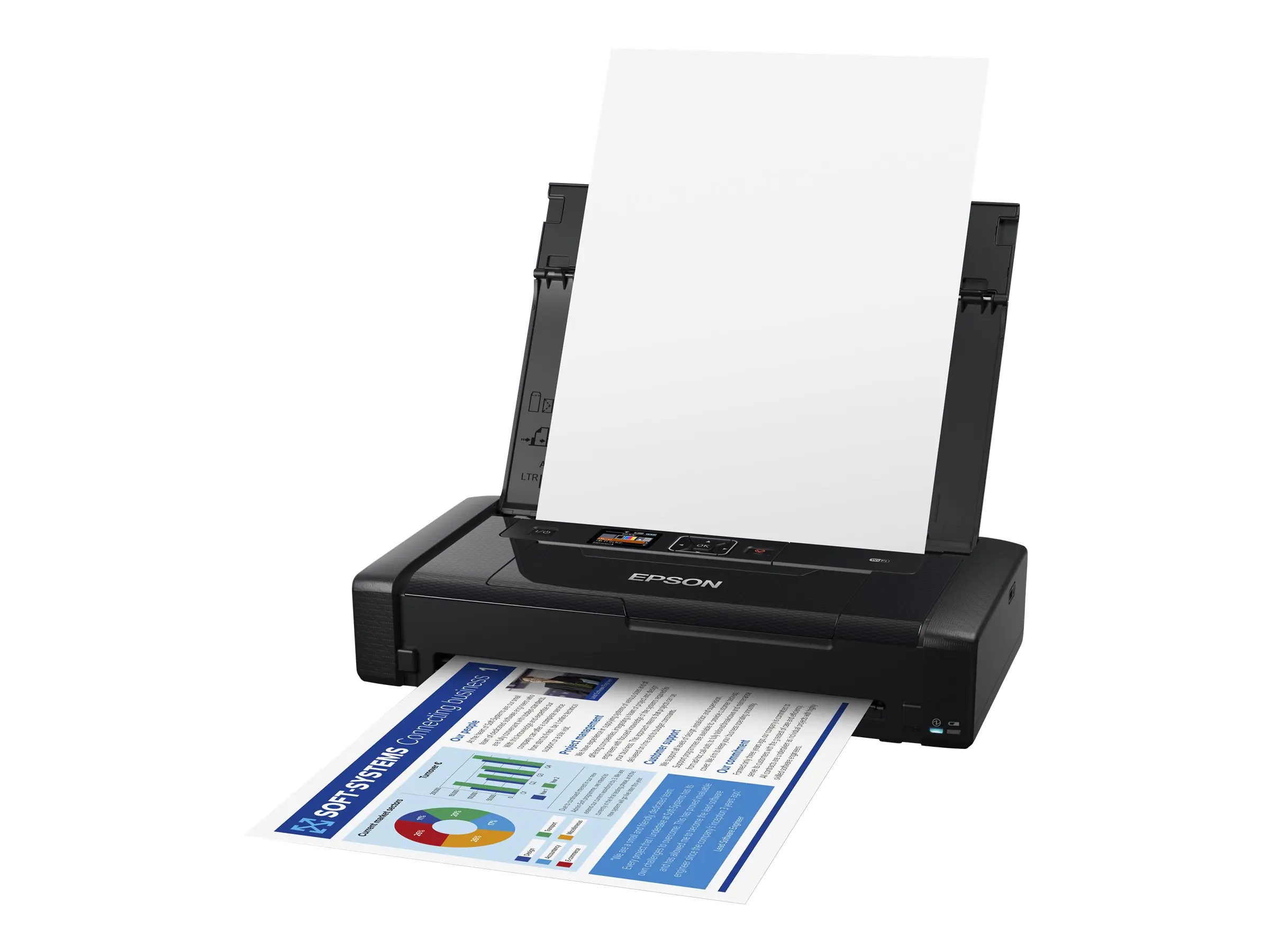 Epson WorkForce WF-110W - Drucker - Farbe - Tintenstrahl - A4 - 5760 x 1440 dpi - bis zu 7 Seiten/Min. (einfarbig)/bis zu 4 Seiten/Min. (Farbe) - Kapazität: 20 Blätter - USB 2.0, Wi-Fi(n)