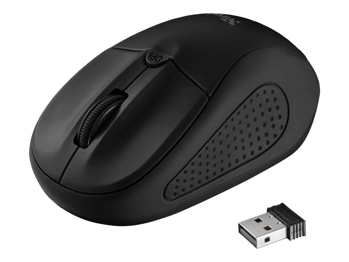 Trust Primo - Maus - rechts- und linkshändig - optisch - 4 Tasten - kabellos - 2.4 GHz - kabelloser Empfänger (USB) - mattschwarz Trust Primo - Maus - rechts- und linkshändig - optisch - 4 Tasten - kabellos - 2.4 GHz - kabelloser Empfänger (USB) - mattschwarz