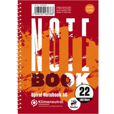 Staufen Collegeblock Notebook Original DIN A6 kariert 70g/m² rot 160 Bl. Staufen Collegeblock Notebook Original DIN A6 kariert 70g/m² rot 160 Bl.
