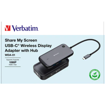 Verbatim USB-Hub Share my Screen USB-C schwarz Verbatim USB-Hub Share my Screen USB-C schwarz