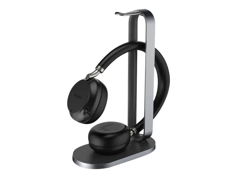 Yealink BH72 with Charging Stand - Headset-System - On-Ear - Bluetooth - kabellos - Adapter USB-A via Bluetooth - Geräuschisolierung - Schwarz - optimiert für UC