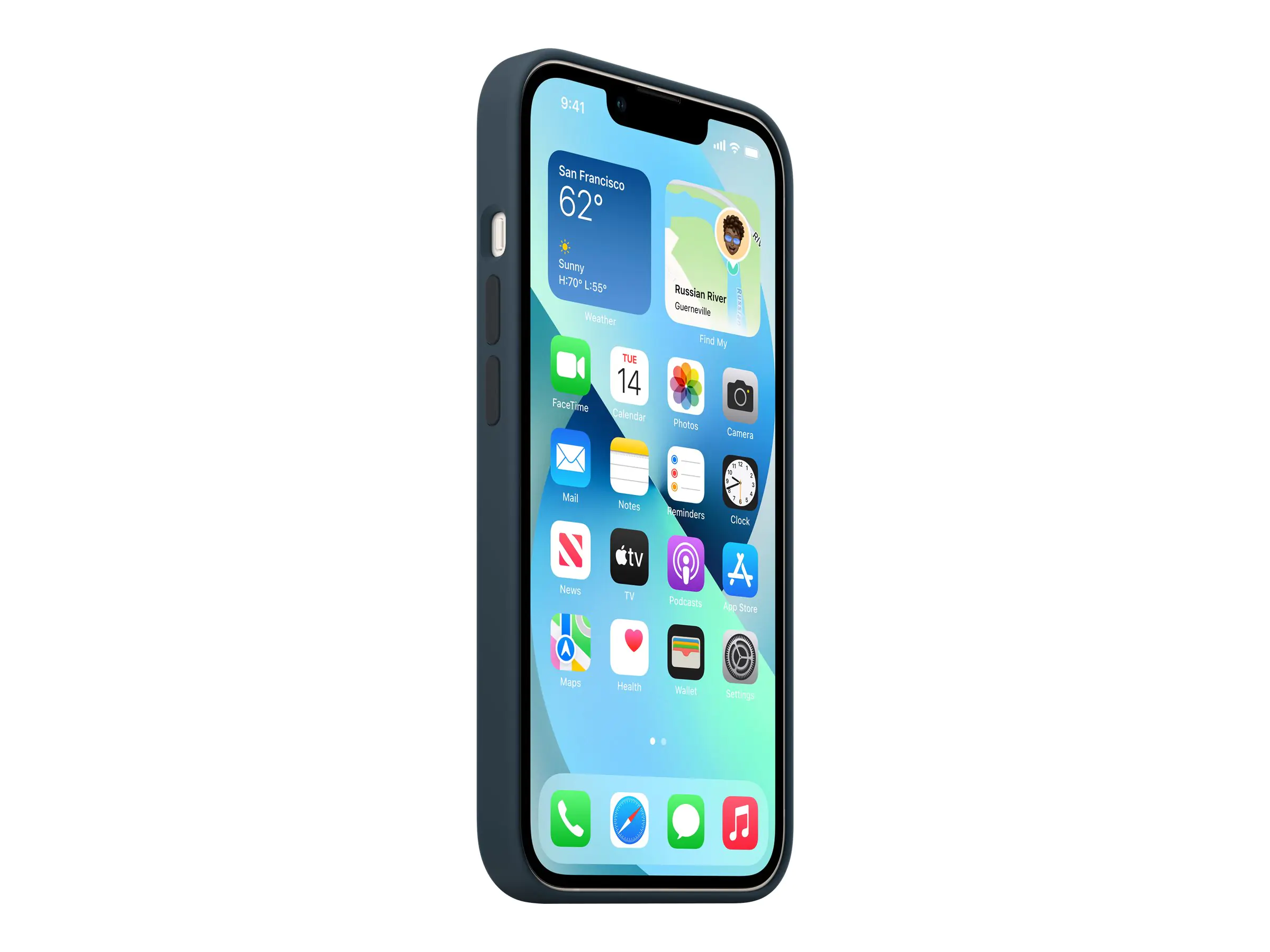Apple - Hintere Abdeckung für Mobiltelefon - mit MagSafe - Silikon - Abgrundblau - für iPhone 13