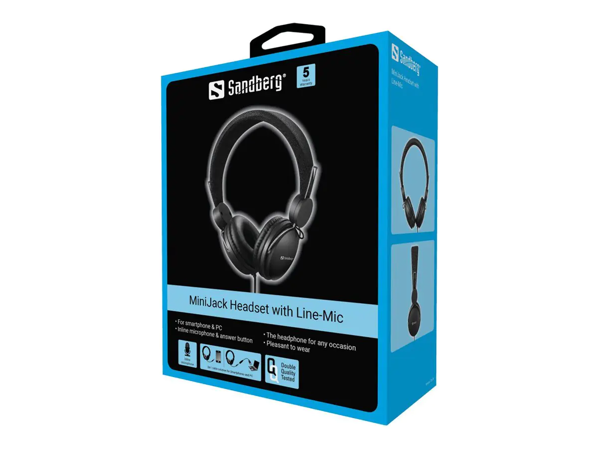 SANDBERG MiniJack Headset with Line-Mic - Kopfhörer mit Mikrofon 126-34