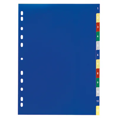 DURABLE Register 1-12 675027 DIN A4 PP farbig