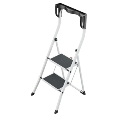 Hailo Stehleiter K75 ComfortLine 2,47m Stahl weiß 2 Stufen