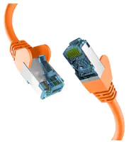 EFB-Elektronik - Patch-Kabel - RJ-45 (M) zu RJ-45 (M) - 2 m - 6 mm - S/FTP, PiMF - CAT 7 (Kabel) / CAT 6a (Anschlüsse) - geschirmt, halogenfrei, geformt, verseilt, Knickschutzmanschette, 10 Gigabit Ethernet, Steckerbelegung 1:1 - orange