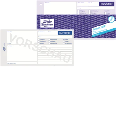 Avery Zweckform Kurzbrief 1020 1/3 DIN A4 100Blatt Avery Zweckform Kurzbrief 1020 1/3 DIN A4 100Blatt