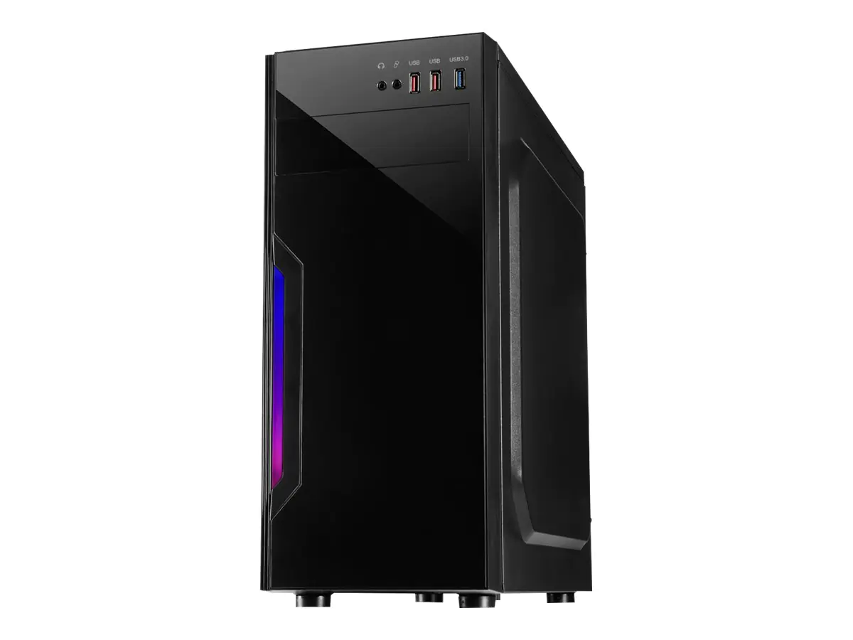 Inter-Tech B-42 RGB - Tower - ATX - Seitenteil mit Fenster - keine Spannungsversorgung (ATX) - Klavierlack-Schwarz - USB/Audio