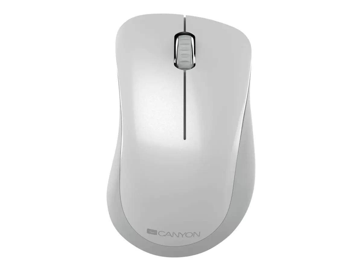 Canyon MW-11 - Maus - Für Rechtshänder - optisch - 3 Tasten - kabellos - 2.4 GHz - kabelloser Empfänger (USB) - Pearl White