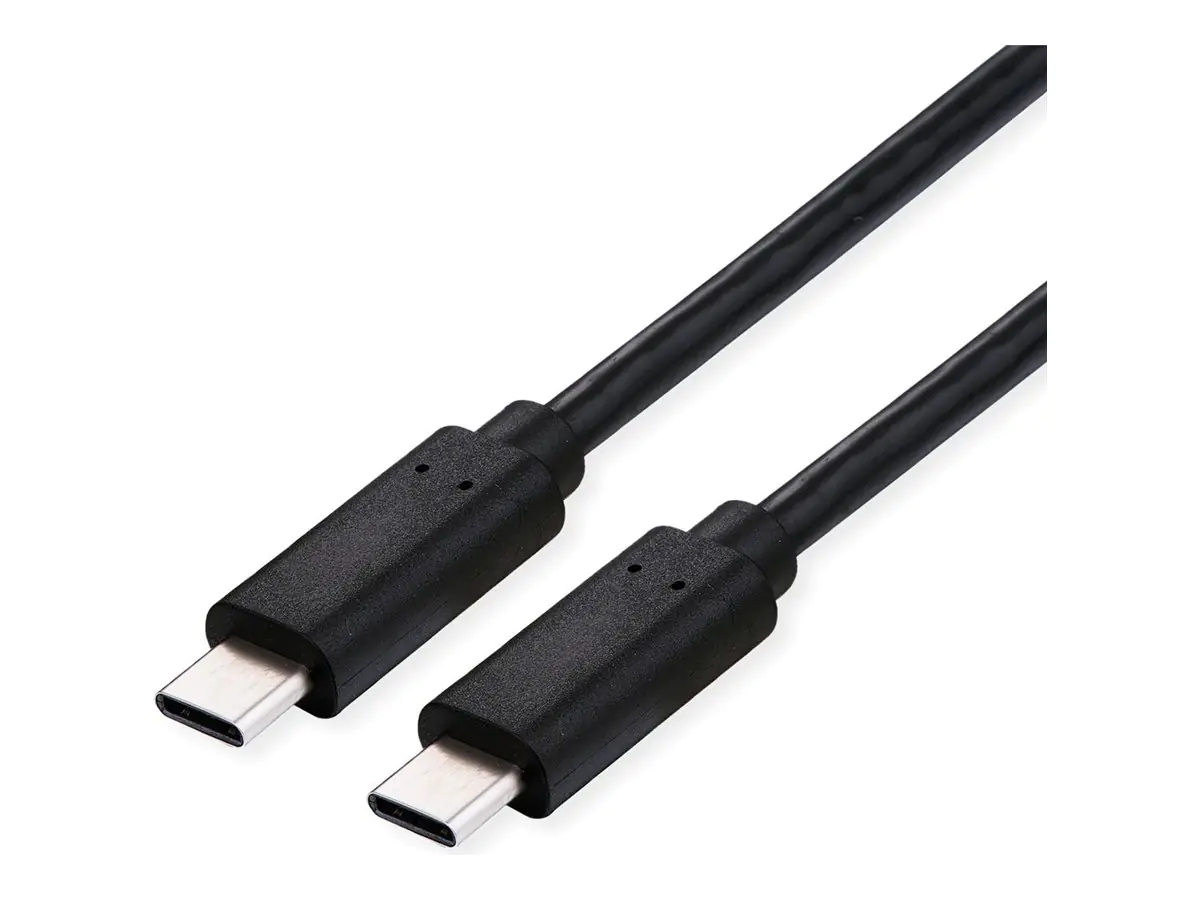 Roline - USB-Kabel - 24 pin USB-C (M) zu 24 pin USB-C (M) - USB4 Gen3x2 - 48 V - 5 A - 1 m - USB-Stromversorgung (240 W), bis zu 40 Gbps Datentransferrate - Schwarz