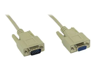 InLine - VGA-Verlängerungskabel - HD-15 (VGA) (M) zu HD-15 (VGA) (W) - 1 m - geformt - beige