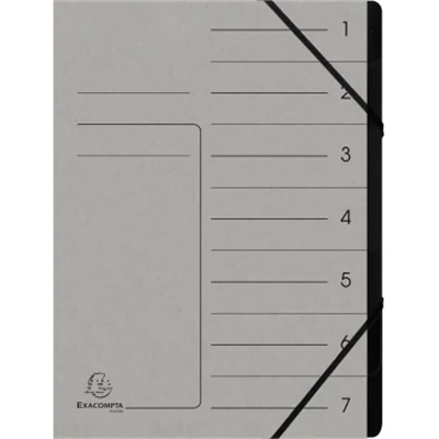 Exacompta Ordnungsmappe DIN A4 170g/m² Colorspankarton Farbe: grau Farbe des Fächerblocks: schwarz 7 Fächer Exacompta Ordnungsmappe DIN A4 170g/m² Colorspankarton Farbe: grau Farbe des Fächerblocks: schwarz 7 Fächer