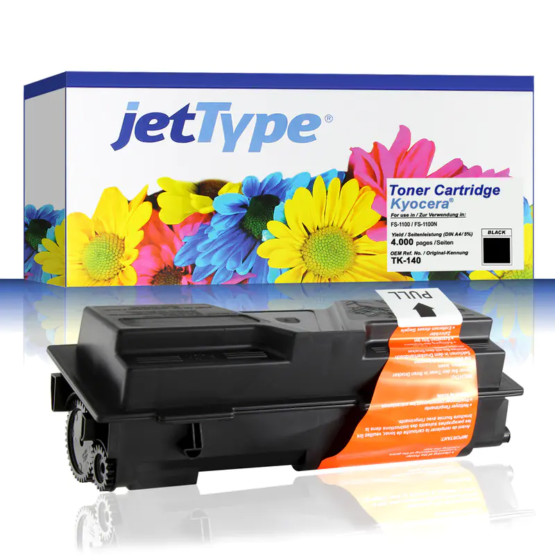 jetType Toner kompatibel zu Kyocera/Mita 1T02H50EU0 TK140 Schwarz 4.000 Seiten 1 Stück jetType Toner kompatibel zu Kyocera/Mita 1T02H50EU0 TK140 Schwarz 4.000 Seiten 1 Stück