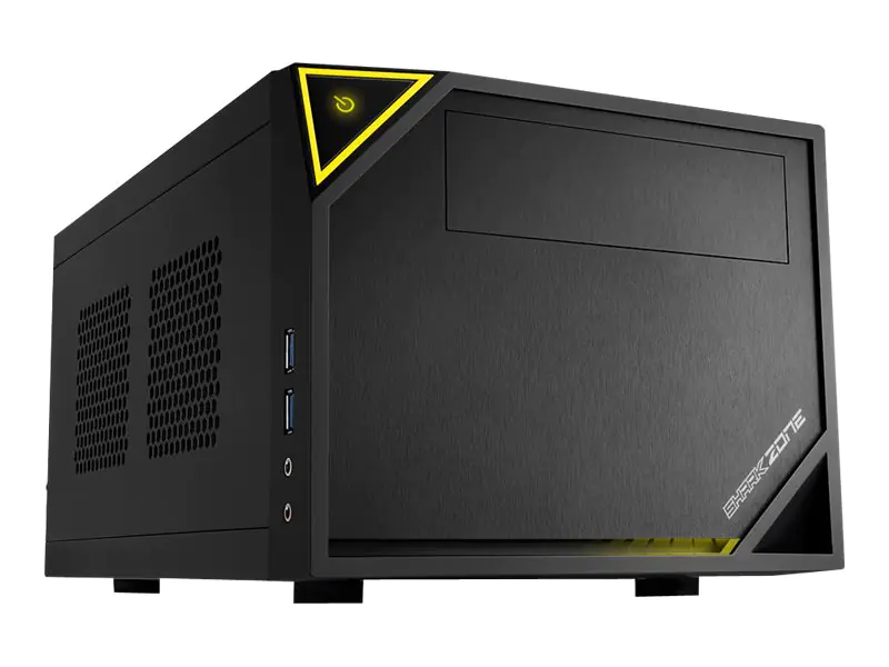 Sharkoon SHARK ZONE C10 - Tower - Mini-ITX - keine Spannungsversorgung (ATX12V / SFX12V) - Schwarz, Gelb - USB/Audio