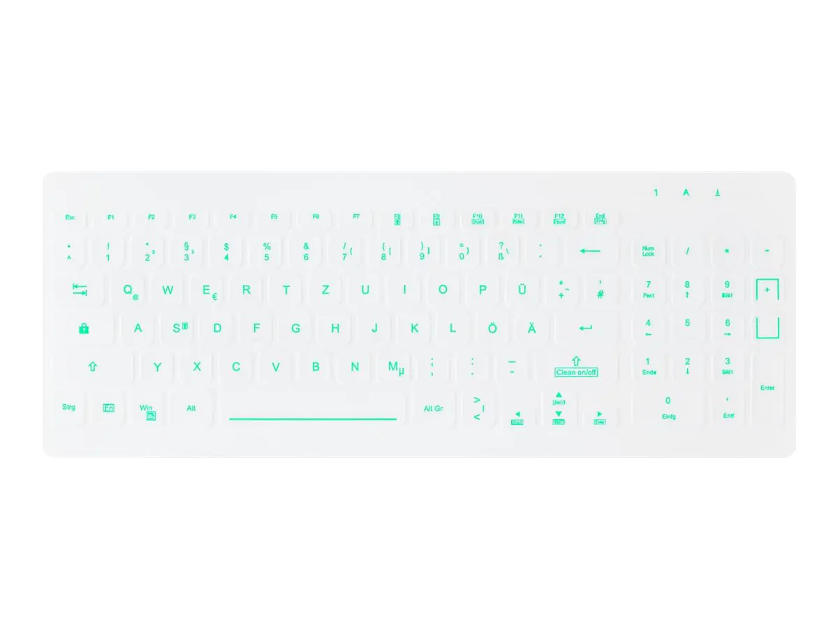 Active Key AK-CB7012F-U1-W - Tastatur - komplett versiegelt - hinterleuchtet - rack-montierbar - USB - QWERTZ - Deutsch - weiß