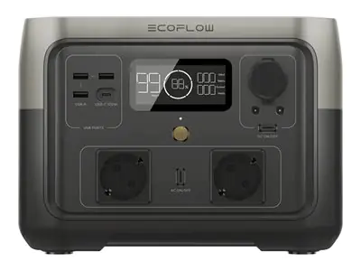 EcoFlow RIVER 2 Max - Tragbares kraftwerk - AC 220-240/ DC 11-50/12/24 V - 1000 Watt - Lithiumeisenphosphat - 512 Wh - Wi-Fi, Bluetooth - Ausgangsanschlüsse: 9 - Europa