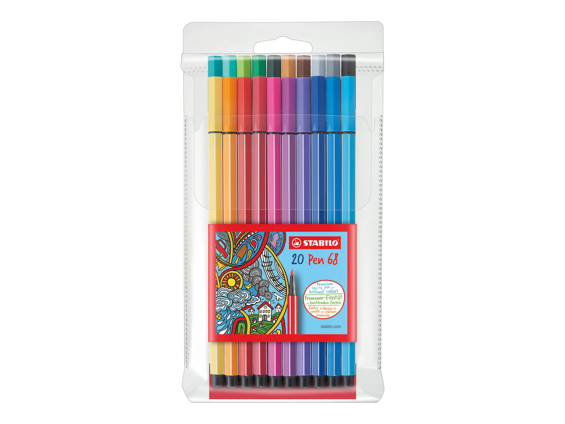 STABILO Fasermaler Pen 68 6820/PL Kunststoffetui 20 St./Pack.