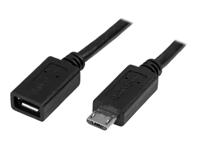 StarTech 0,5m Micro USB Verlängerungskabel - Stecker/Buchse - Micro USB Stecker zu Micro USB Buchse Kabel - USB-Verlängerungskabel - Micro-USB Typ B (M) zu Micro-USB Typ B (W) - USB 2.0 - 50 cm - Schwarz StarTech 0,5m Micro USB Verlängerungskabel - Stecker/Buchse - Micro USB Stecker zu Micro USB Buchse Kabel - USB-Verlängerungskabel - Micro-USB Typ B (M) zu Micro-USB Typ B (W) - USB 2.0 - 50 cm - Schwarz