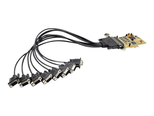 StarTech 8 Port PCI Express Karte - PCIe RS232 Erweiterungskarte - 16C1050 UART - Windows & Linux (PEX8S1050) - Serieller Adapter - PCIe - RS-232 x 8 - Gelb - TAA-konform