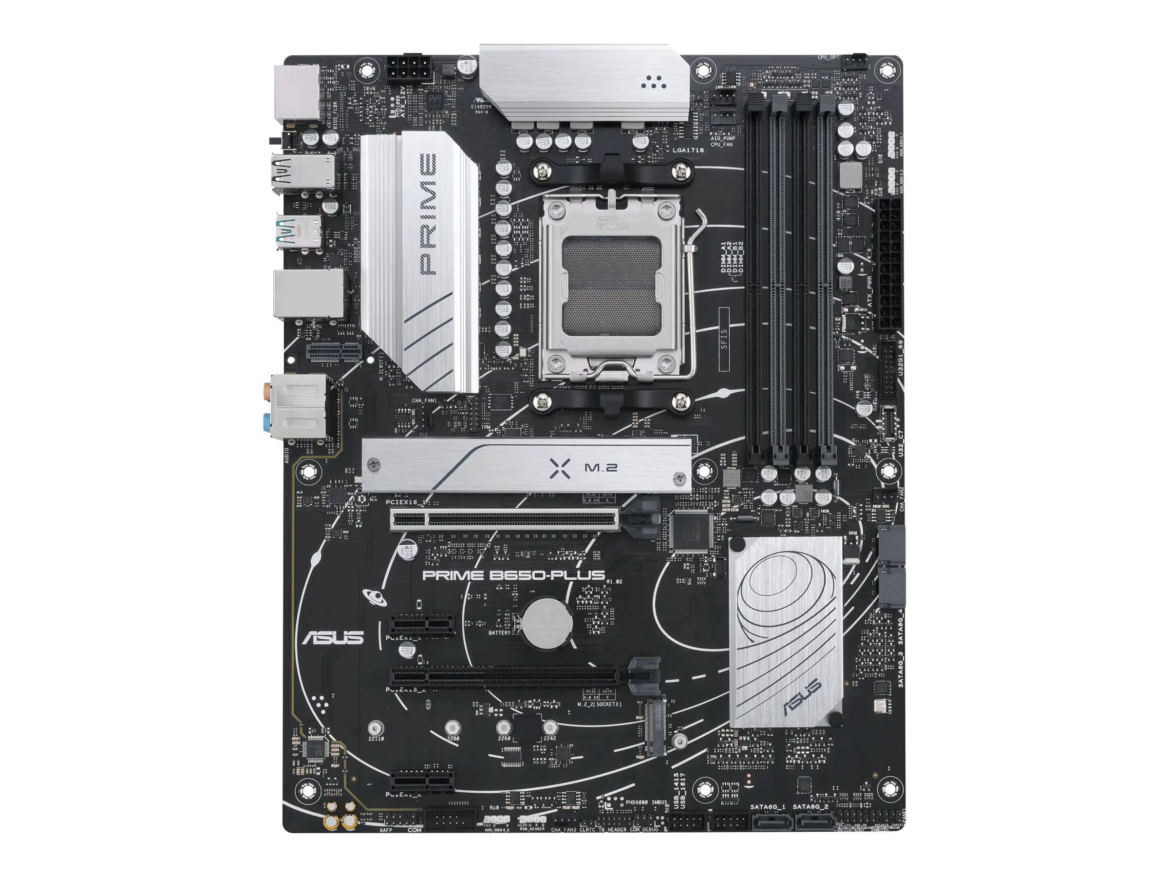 ASUS Prime B650-Plus - Motherboard - ATX - Socket AM5 - AMD B650 Chipsatz - USB-C 3.2 Gen2, USB 3.2 Gen 2, USB 3.2 Gen 1, USB-C 3.2 Gen 1 - 2.5 Gigabit LAN - Onboard-Grafik (CPU erforderlich) 90MB1BS0-M0EAY0