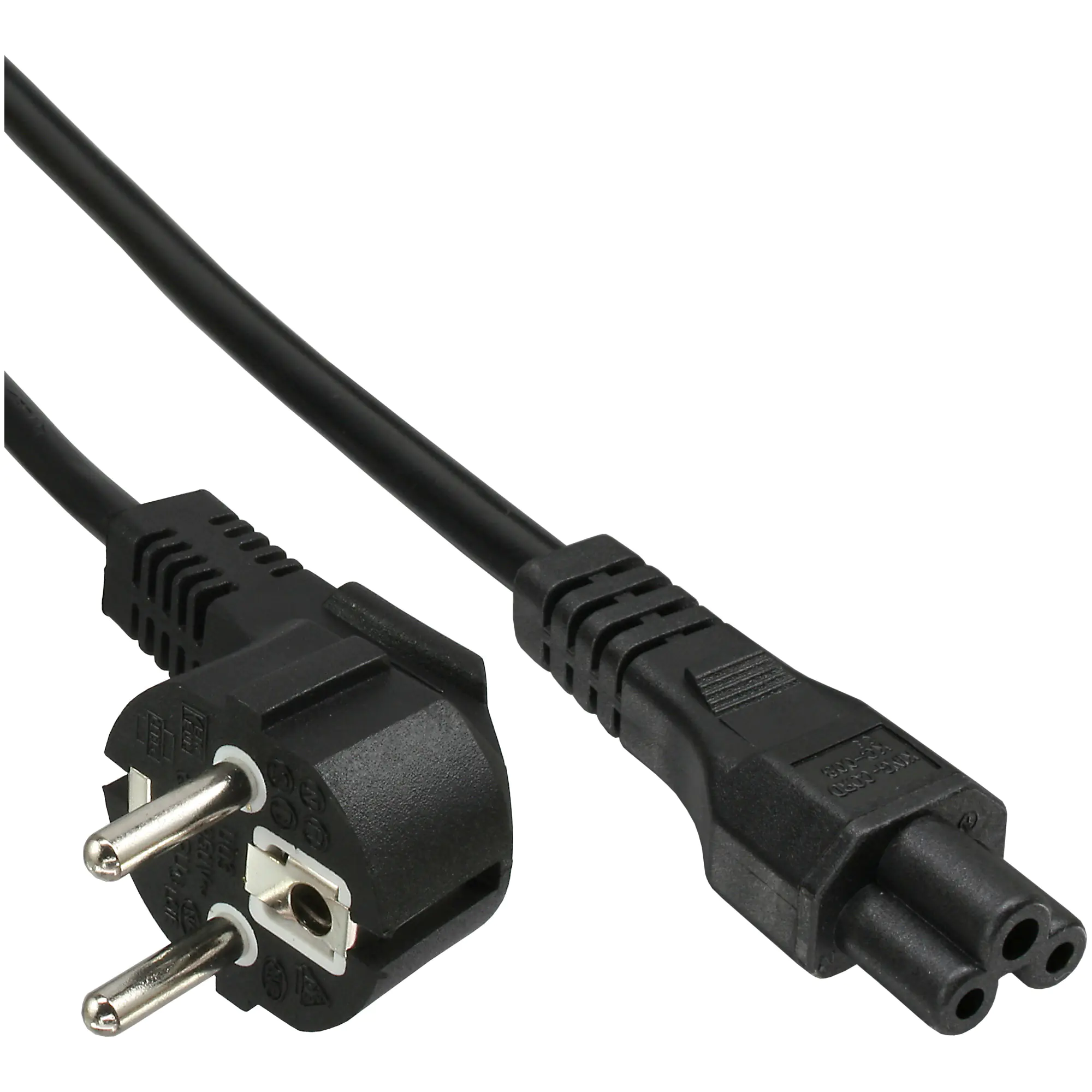 InLine - Stromkabel - IEC 60320 C5 zu power CEE 7/7 (M) - 2 m - 90° Stecker - Schwarz InLine - Stromkabel - IEC 60320 C5 zu power CEE 7/7 (M) - 2 m - 90° Stecker - Schwarz