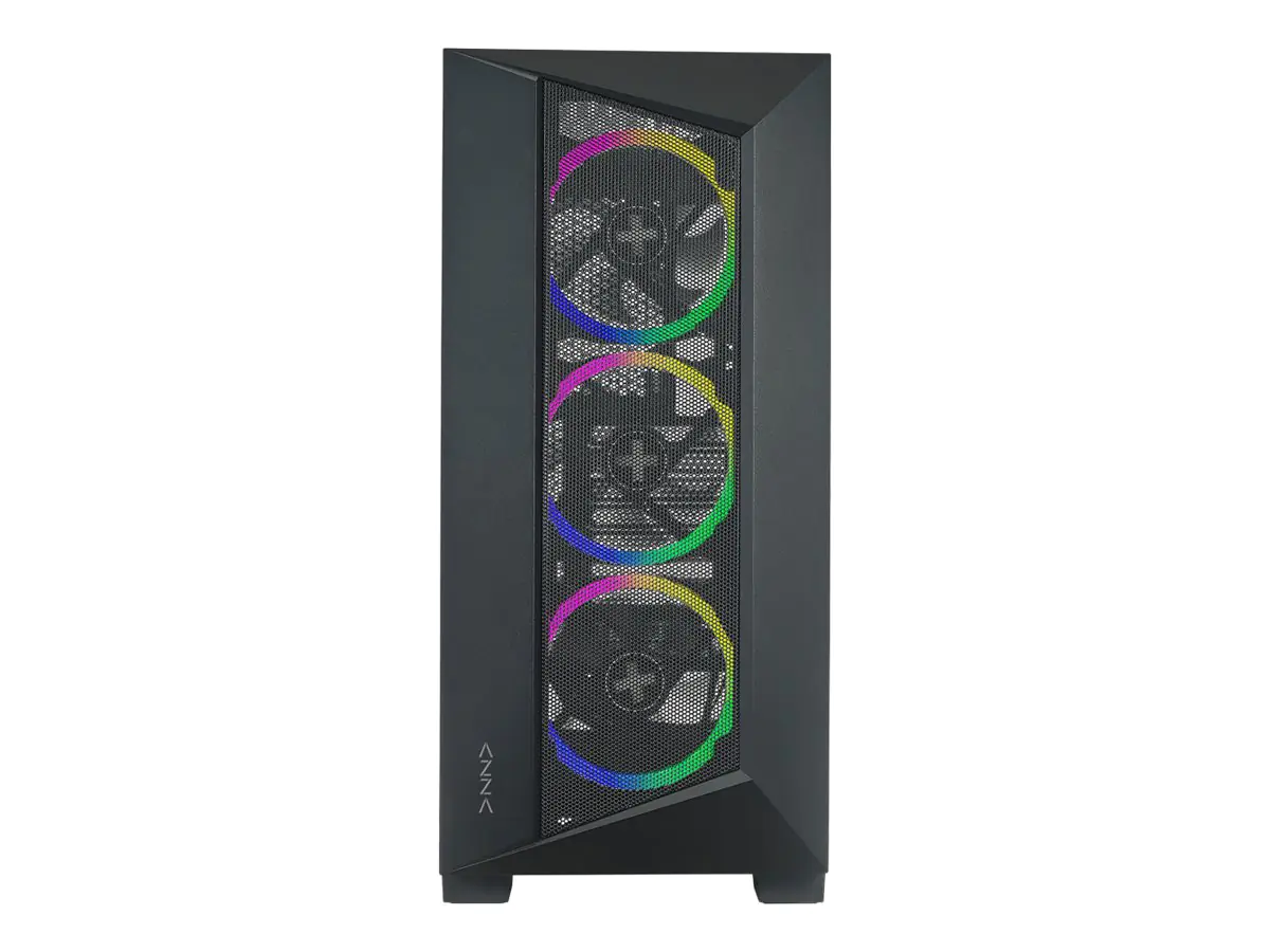 AZZA Octane A - Mid tower - E-ATX - Seitenteil mit Fenster (gehärtetes Glas) - keine Spannungsversorgung (ATX) - Schwarz - USB/Audio