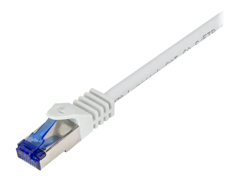 LogiLink Professional Ultraflex - Patch-Kabel - RJ-45 (M) zu RJ-45 (M) - 20 m - 6 mm - S/FTP - CAT 7 (Kabel) / CAT 6a (Anschlüsse) - halogenfrei, geformt, ohne Haken - Grau, RAL 7035