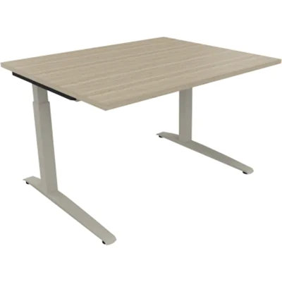 Schreibtisch Kufe Einzels. Quadrat B1200xT1000xH650-850 si/Eiche Natur Schreibtisch Kufe Einzels. Quadrat B1200xT1000xH650-850 si/Eiche Natur