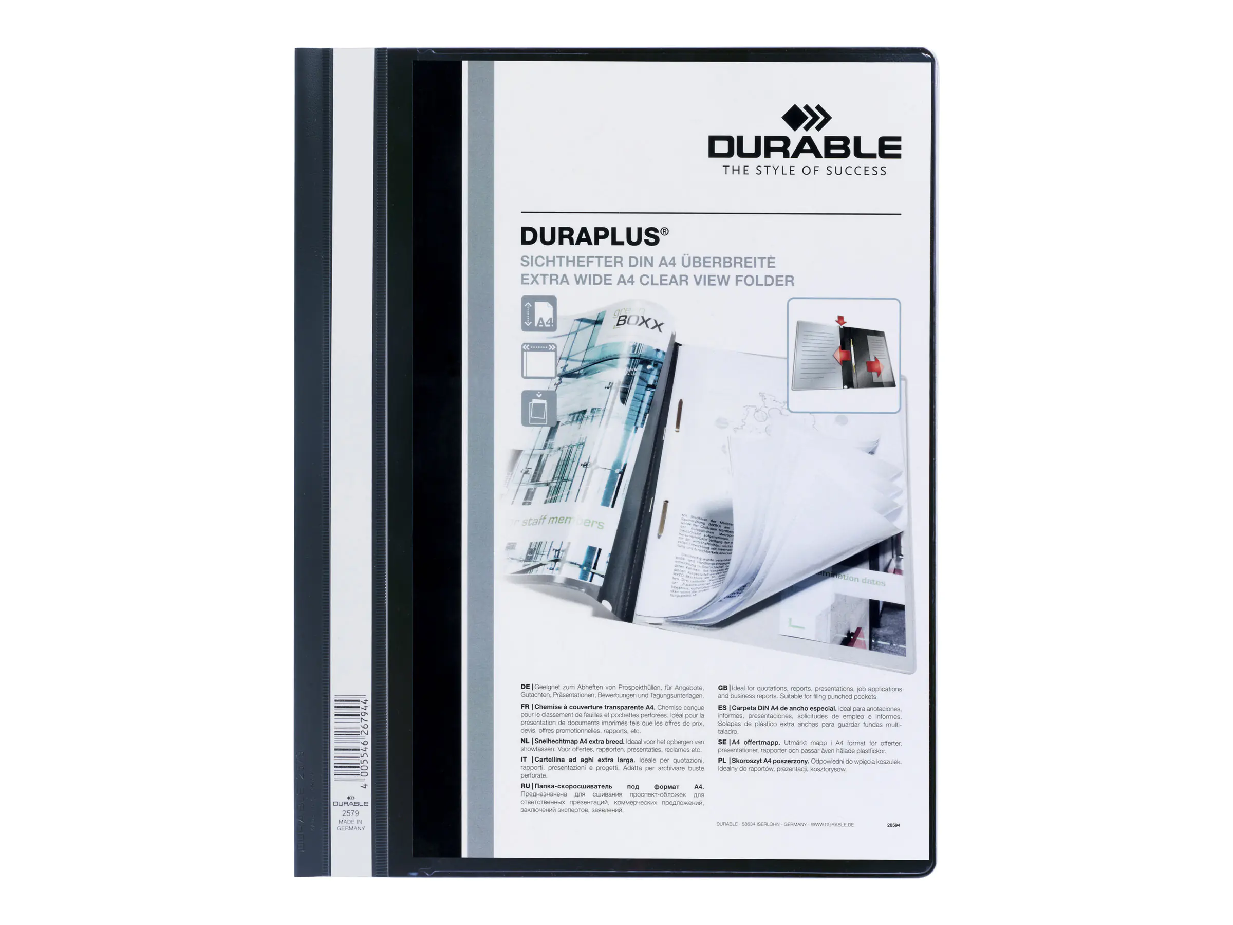DURABLE Angebotshefter DURAPLUS 257901 DIN A4 PP schwarz