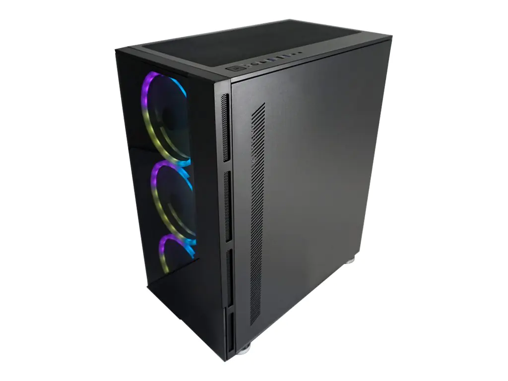 LC Power Gaming 803B Shaded_X - Mid tower - ATX - Seitenteil mit Fenster (gehärtetes Glas) - keine Spannungsversorgung - Schwarz - USB/Audio