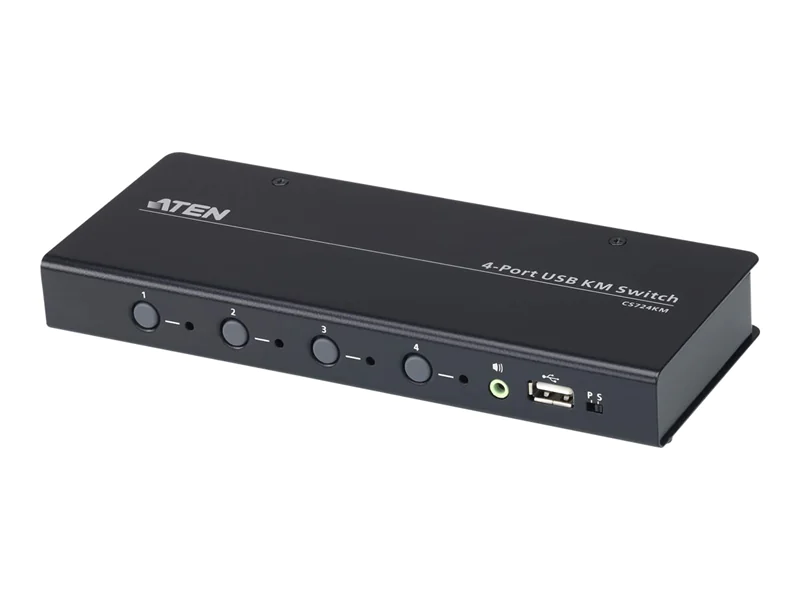 ATEN CS724KM USB Boundless KM Switch - Schalter Tastatur/Maus/USB/Audio - 4 x Tastatur/Maus/USB/Audio - 1 lokaler Benutzer - Desktop