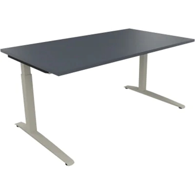 Schreibtisch Kufe Einzels. Quadrat B1600xT900xH650-850 si/Lavagrau Schreibtisch Kufe Einzels. Quadrat B1600xT900xH650-850 si/Lavagrau