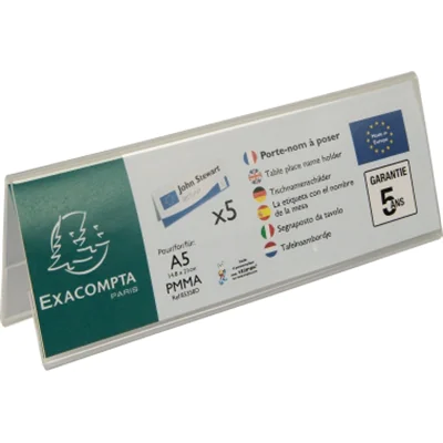 Exacompta Tischnamensschild 85358D PMMA 210x75mm 5St. Exacompta Tischnamensschild 85358D PMMA 210x75mm 5St.