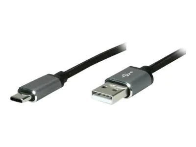 Roline - USB-Kabel - USB-C (M) gelötet zu USB (M) gelötet - USB 2.0 - 80 cm - Schwarz Roline - USB-Kabel - USB-C (M) gelötet zu USB (M) gelötet - USB 2.0 - 80 cm - Schwarz