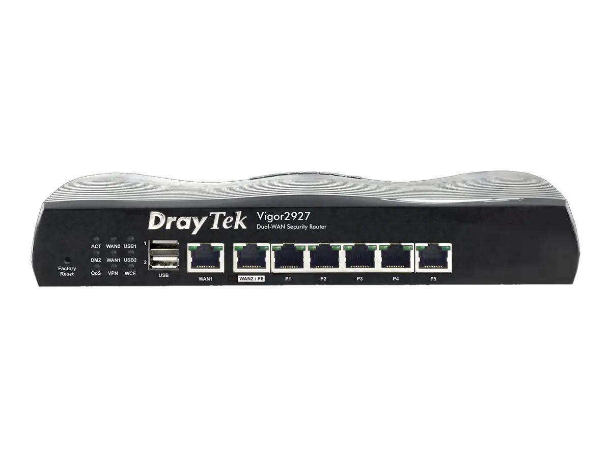 Draytek Vigor 2927 - Router Switch mit 6 Ports - 1GbE - WAN-Ports: 2 - an Rack montierbar