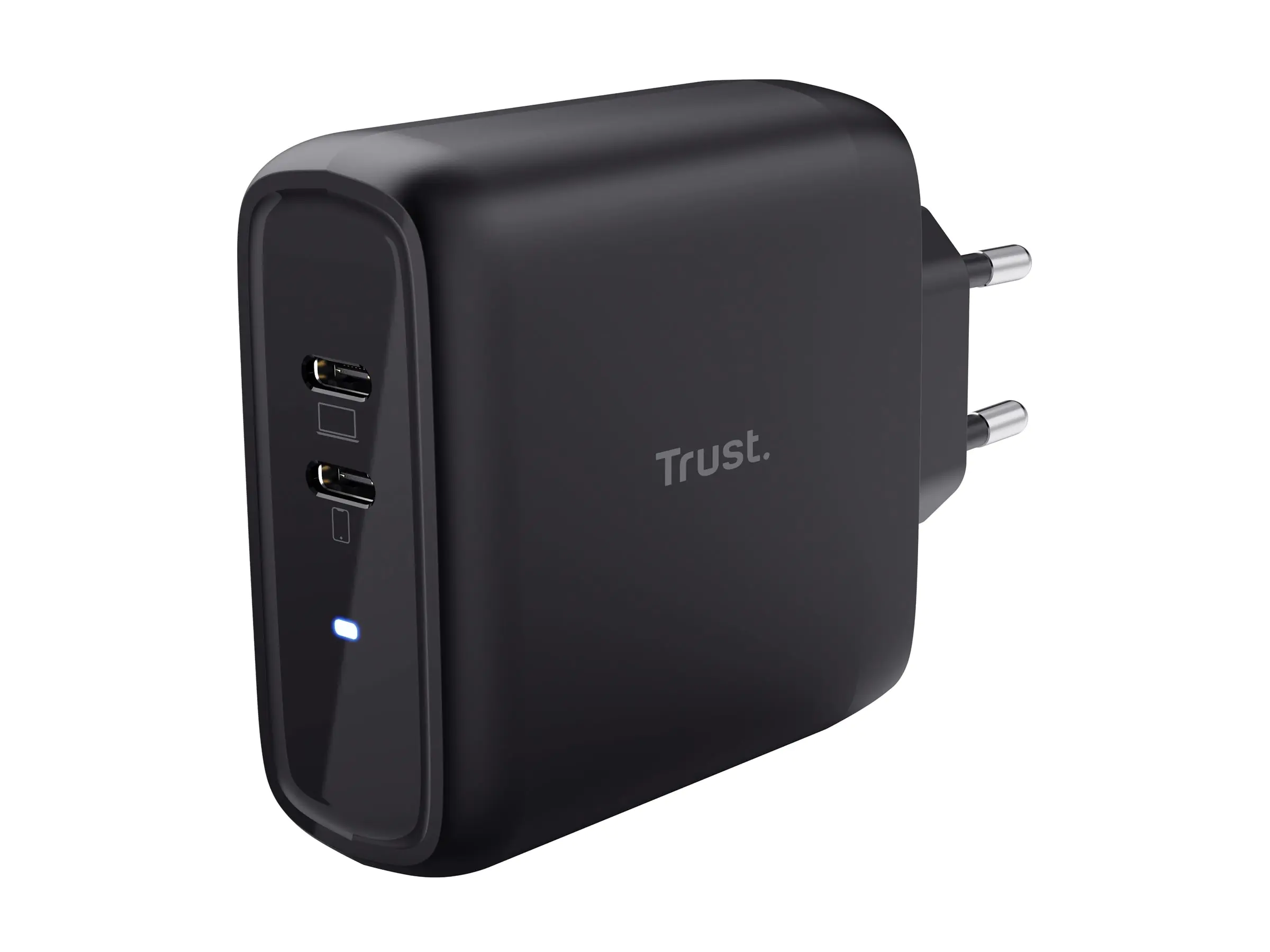 Trust Maxo - Netzteil - 65 Watt - 3 A - PD 3.0 - 2 Ausgabeanschlussstellen (USB-C) 25380
