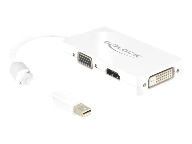 Delock - DisplayPort-Adapter - Mini DisplayPort (M) zu HD-15 (VGA), HDMI, DisplayPort (W) - 16 cm - weiß Delock - DisplayPort-Adapter - Mini DisplayPort (M) zu HD-15 (VGA), HDMI, DisplayPort (W) - 16 cm - weiß