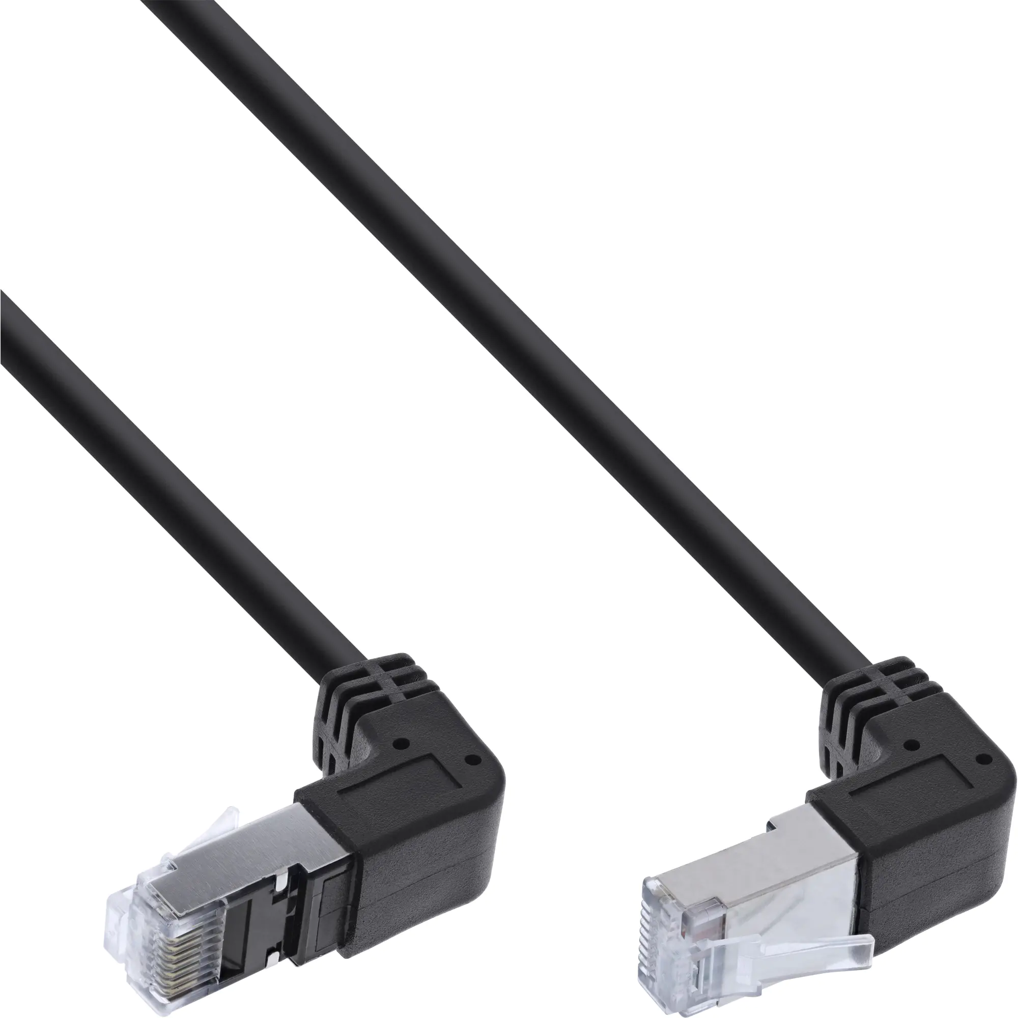 InLine Patchkabel oben/unten gewinkelt - S/FTP (PiMf) - Cat.6 - schwarz - 2,36m S-76603SU-2.36