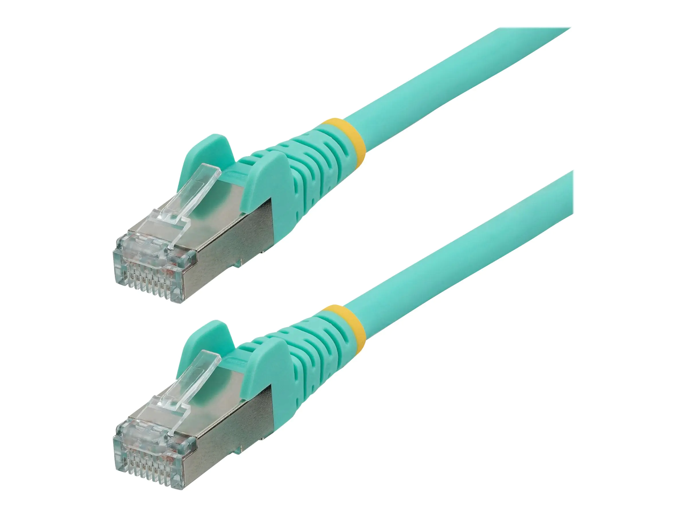 StarTech 3m CAT6a Ethernet Cable - Aqua - Low Smoke Zero Halogen (LSZH) - 10GbE 500MHz 100W PoE++ Snagless RJ-45 w/Strain Reliefs S/FTP Network Patch Cord - Patch-Kabel - RJ-45 (M) zu RJ-45 (M) - 3 m - S/FTP - CAT 6a - IEEE 802.3bt - ohne Haken, verseilt,