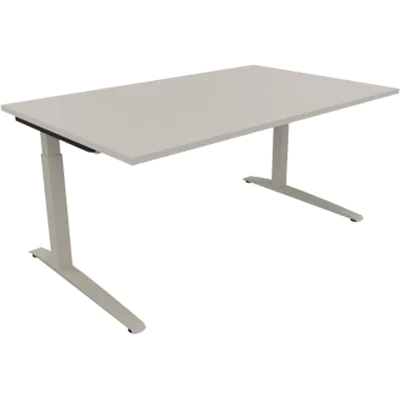 Schreibtisch Kufe Einzels. Quadrat B1600xT1000xH650-850 si/Lichtgrau Schreibtisch Kufe Einzels. Quadrat B1600xT1000xH650-850 si/Lichtgrau