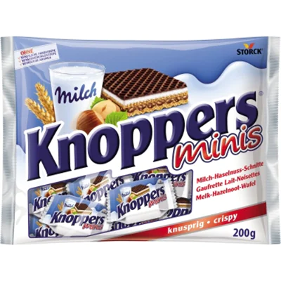 Knoppers Gebäck Minis 200 g/Pack. Knoppers Gebäck Minis 200 g/Pack.